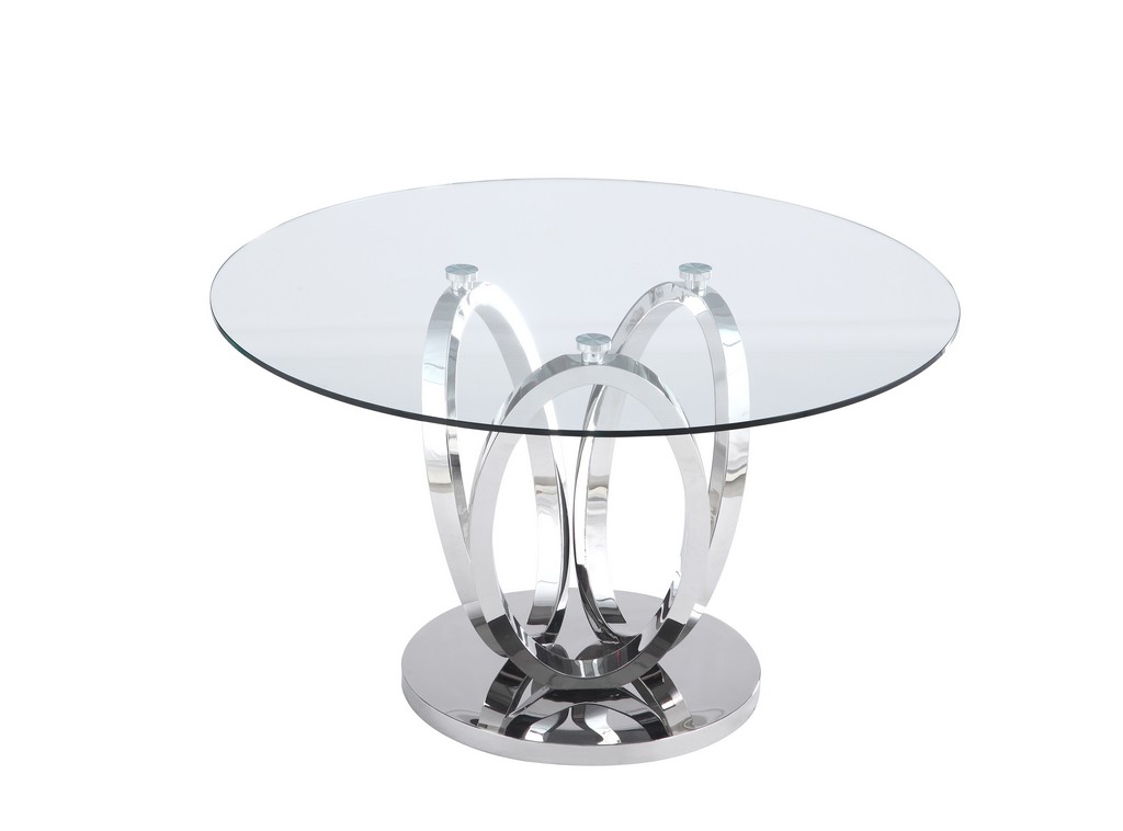 Glass Top Dining Table Ring Base Chintaly