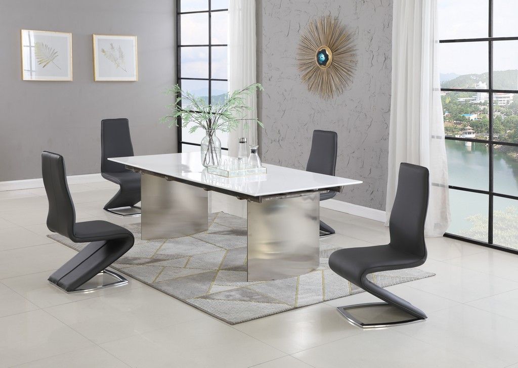 Chintaly Furniture Dining Set Extendable Table Chairs