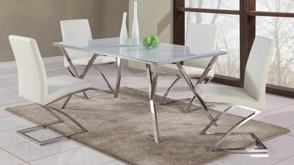 Dining Set Glass Table Chairs