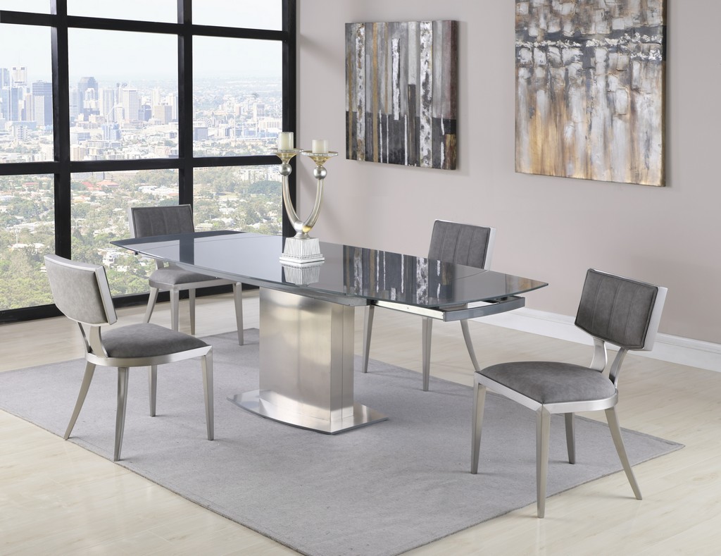 Chintaly Furniture Extendable Glass Dining Table