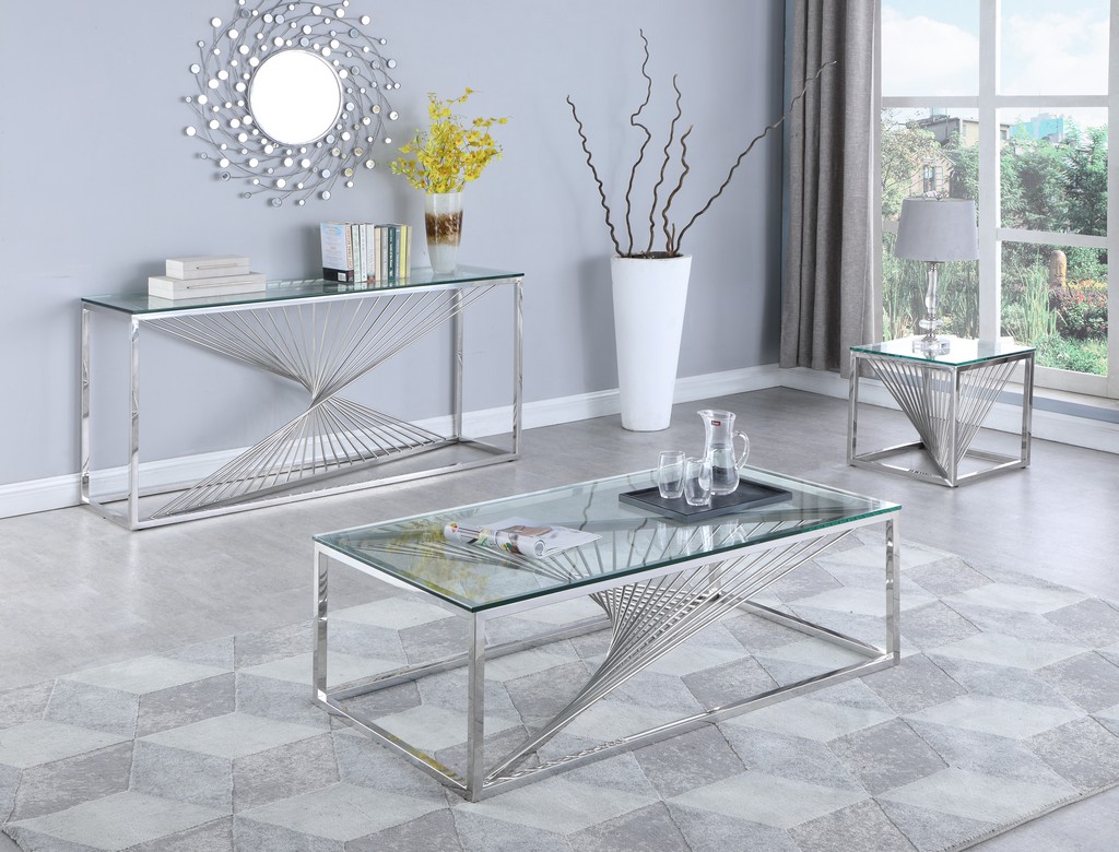 Contemporary Glass Top Lamp Table - Chintaly Tiffany-lt