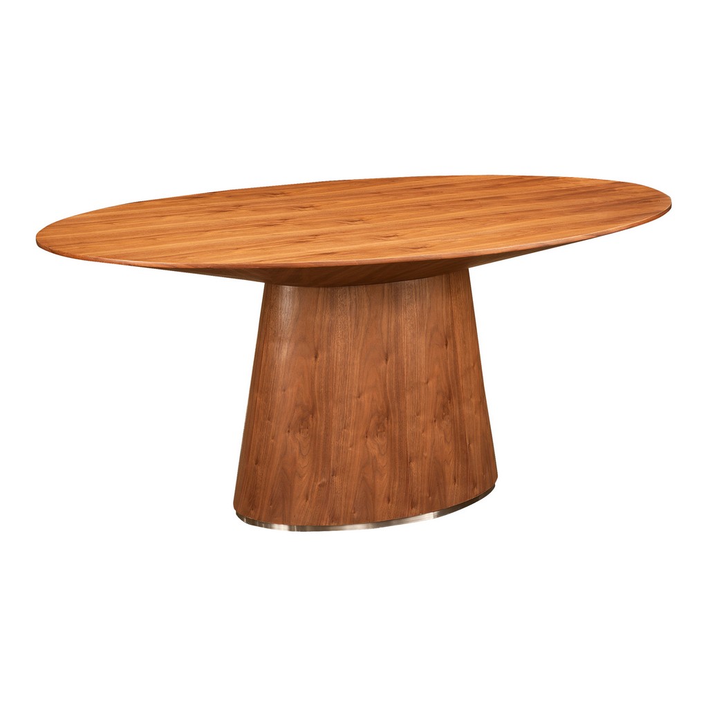 Moes Oval Dining Table Walnut