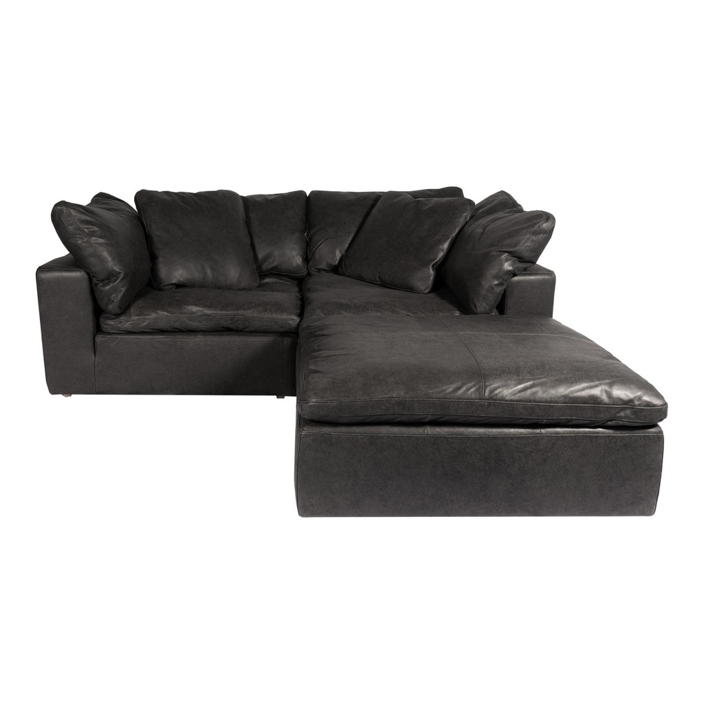Modular Sectional Leather Black Moes