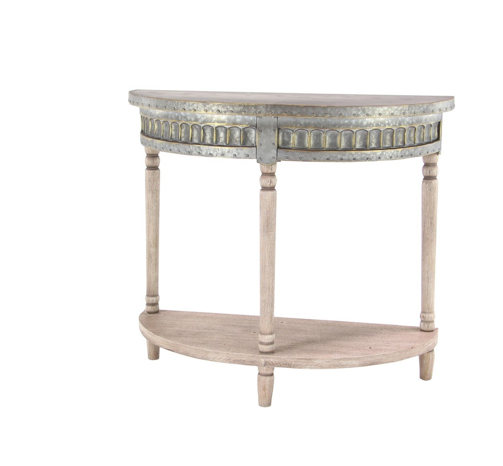 Picture of Beige Farmhouse Metal Console Table, 32 x 36 - 44471