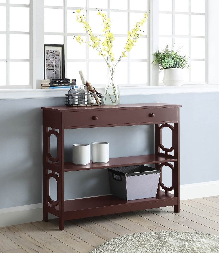 Omega 1 Drawer Console Table In Espresso - Convenience Concepts 203289es