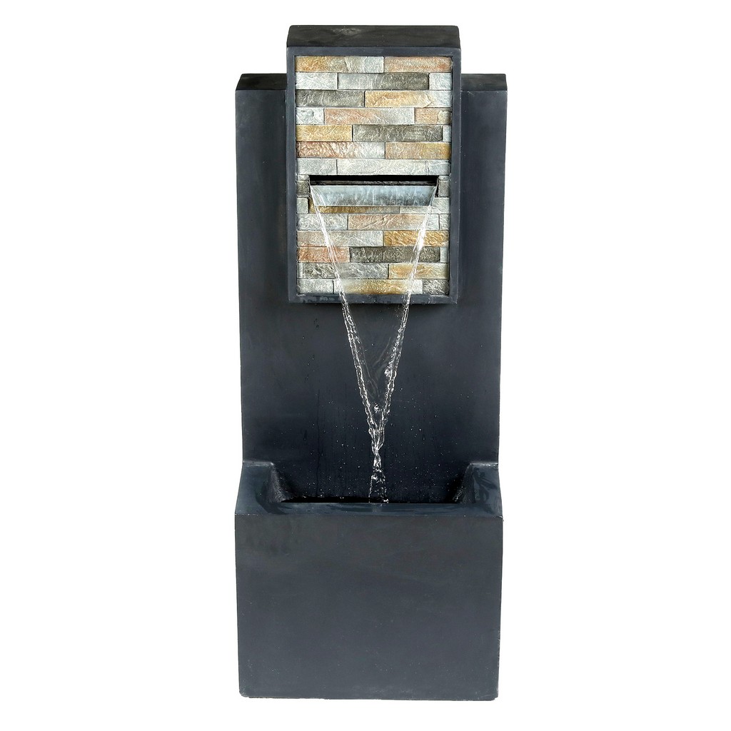 32 Inch Contemporary  Finish With Rock Texture Fountain And Led Light- Jeco Wholesale FCL186