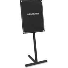 MasterVision Contemporary Standing Letter Board - 36&quot; Height x 24&quot; Width - Black Surface - Black Frame - 63&quot; x 23&quot; x 19&quot; - BVCSUP1001