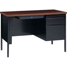 Walnut Top Desk Top Box File Drawer Pedestal Lorell