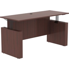 Sit Stand Desk Top Polyvinyl Chloride Top Mahogany Lorell
