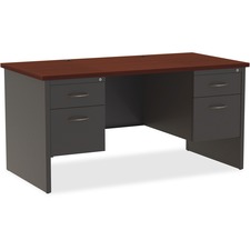 Mahogany Modular Desk Pedestal Desk Drawer Top Box Lorell