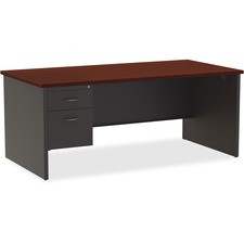 Mahogany Modular Desk Pedestal Desk Drawer Top Box Lorell