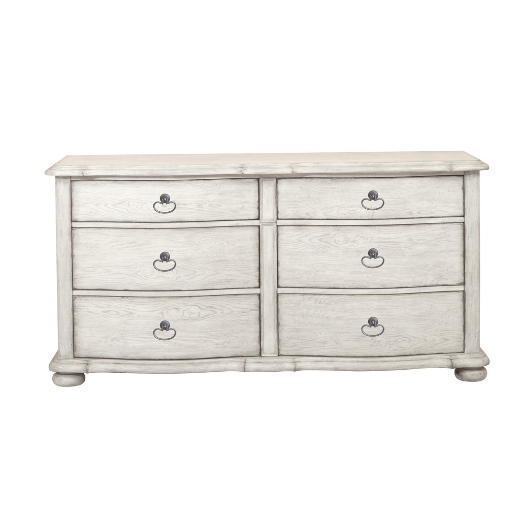 Accentrics Home Beachcomber 6 Drawer Dresser in Driftwood White - Home Meridian D230-002 Image