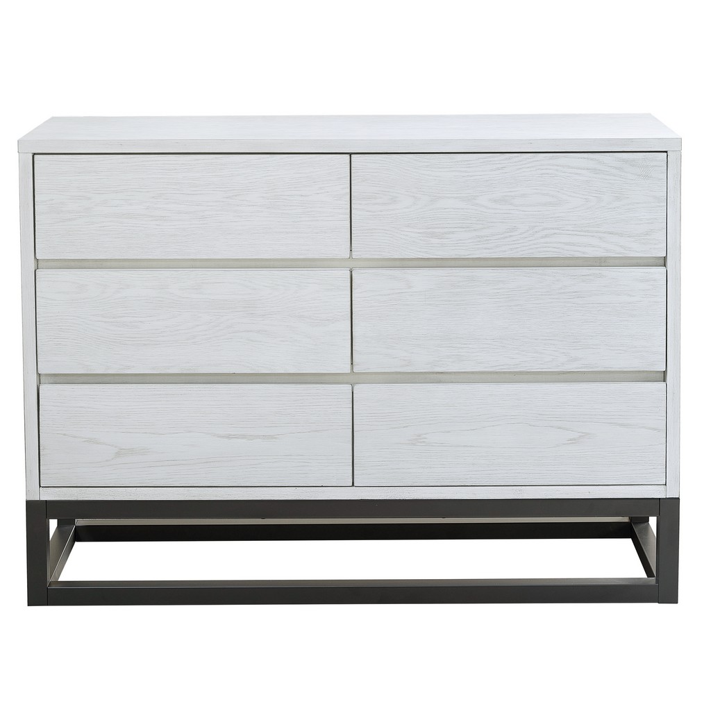 Accentrics Home Modern White 6 Drawer Dresser - Home Meridian DS-D275-002 Image