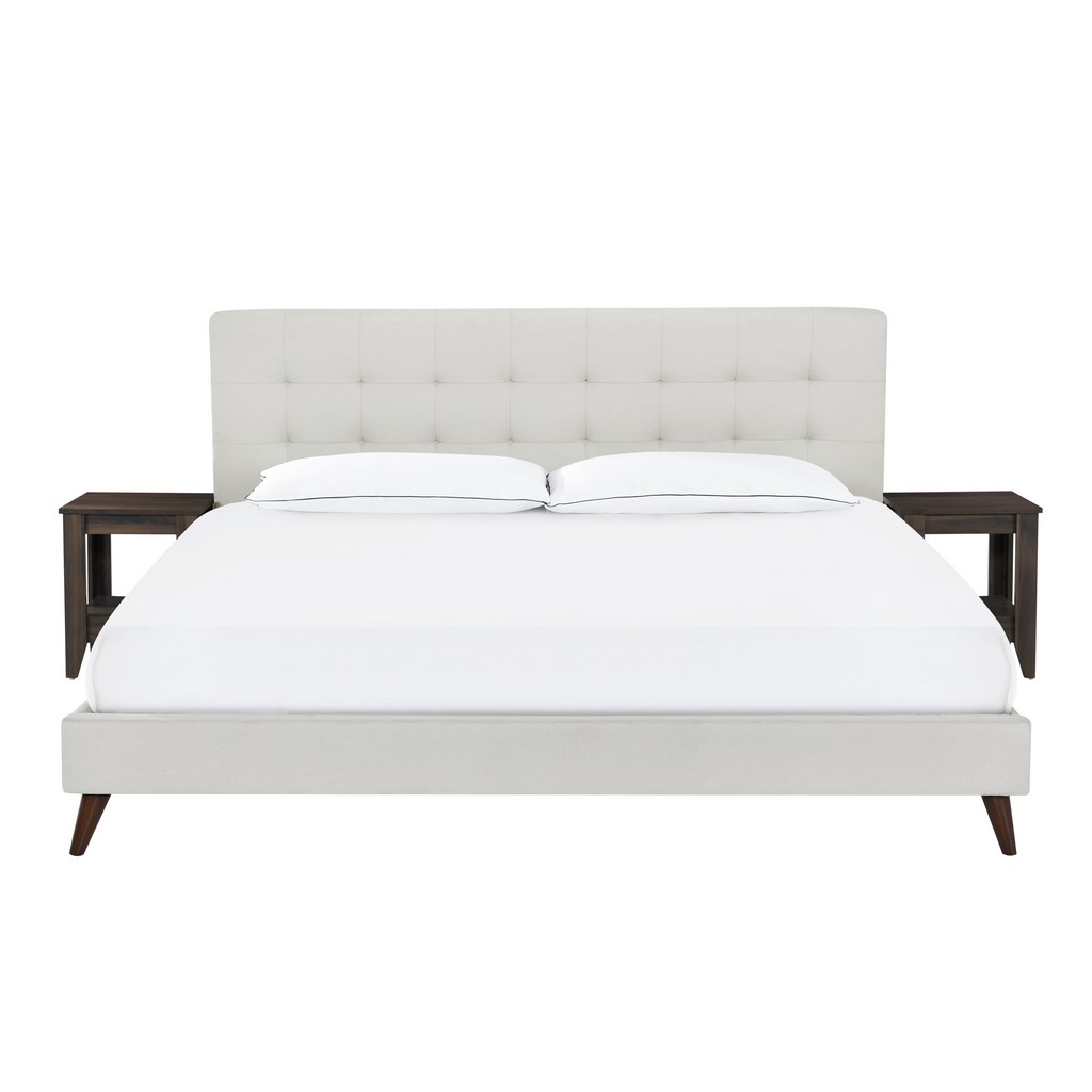Home Meridian Furniture King Bed Nightstand Fog