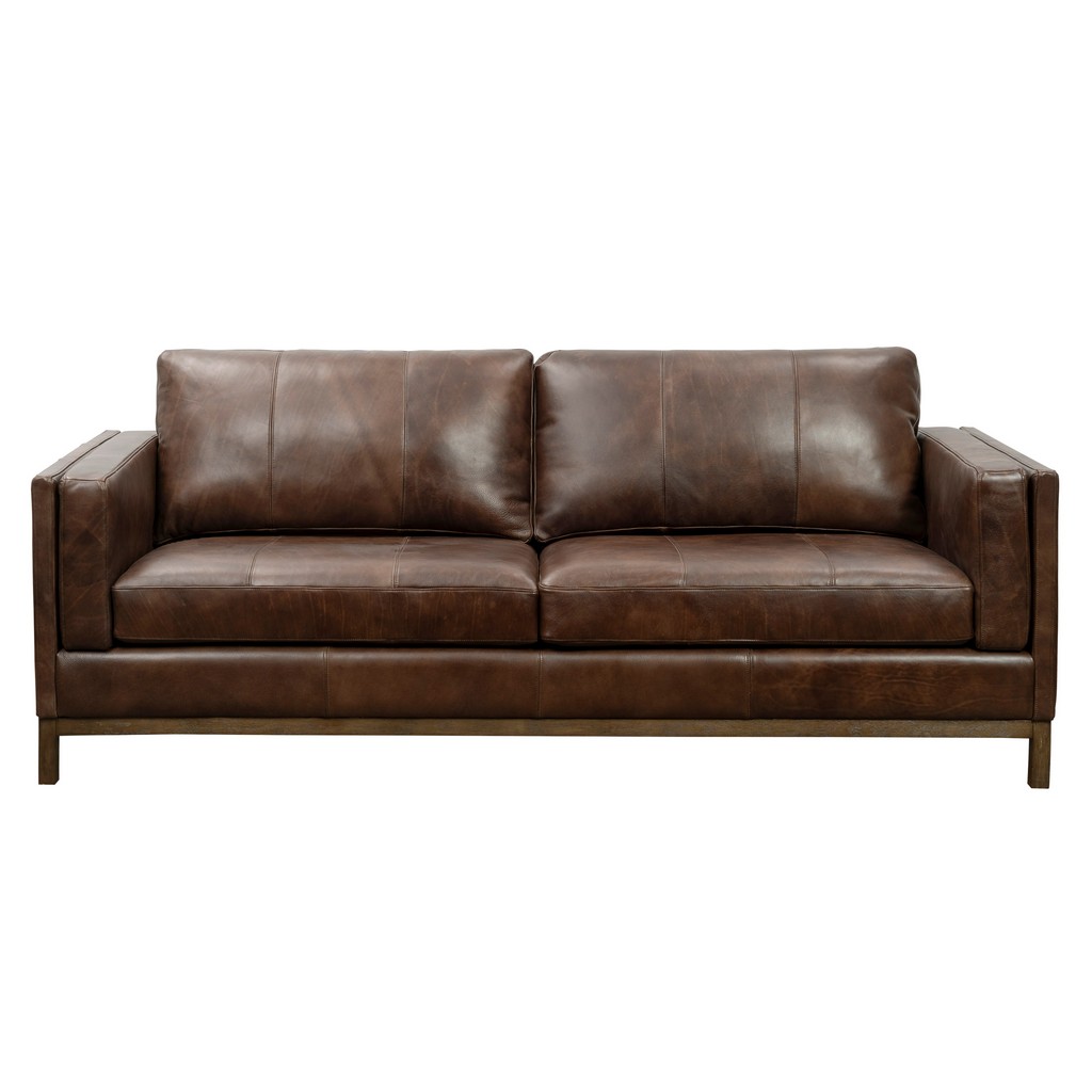 Leather Sofa Brown Pulaski