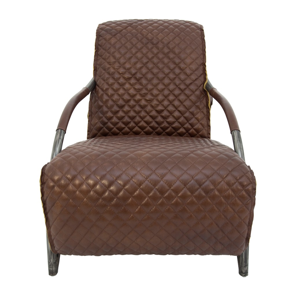 Yosemite Decor Furniture Leather Accent Chair Iron