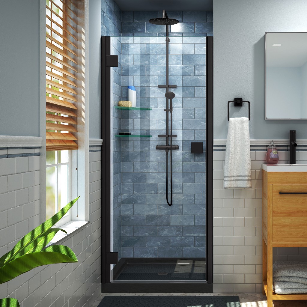 Acrylic | Shower | Hinge | Satin | Black | Door | Kit