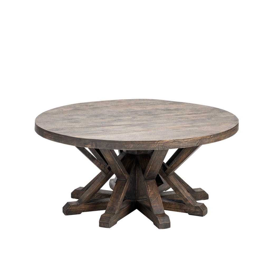 Round Coffee Table Wood Crestview