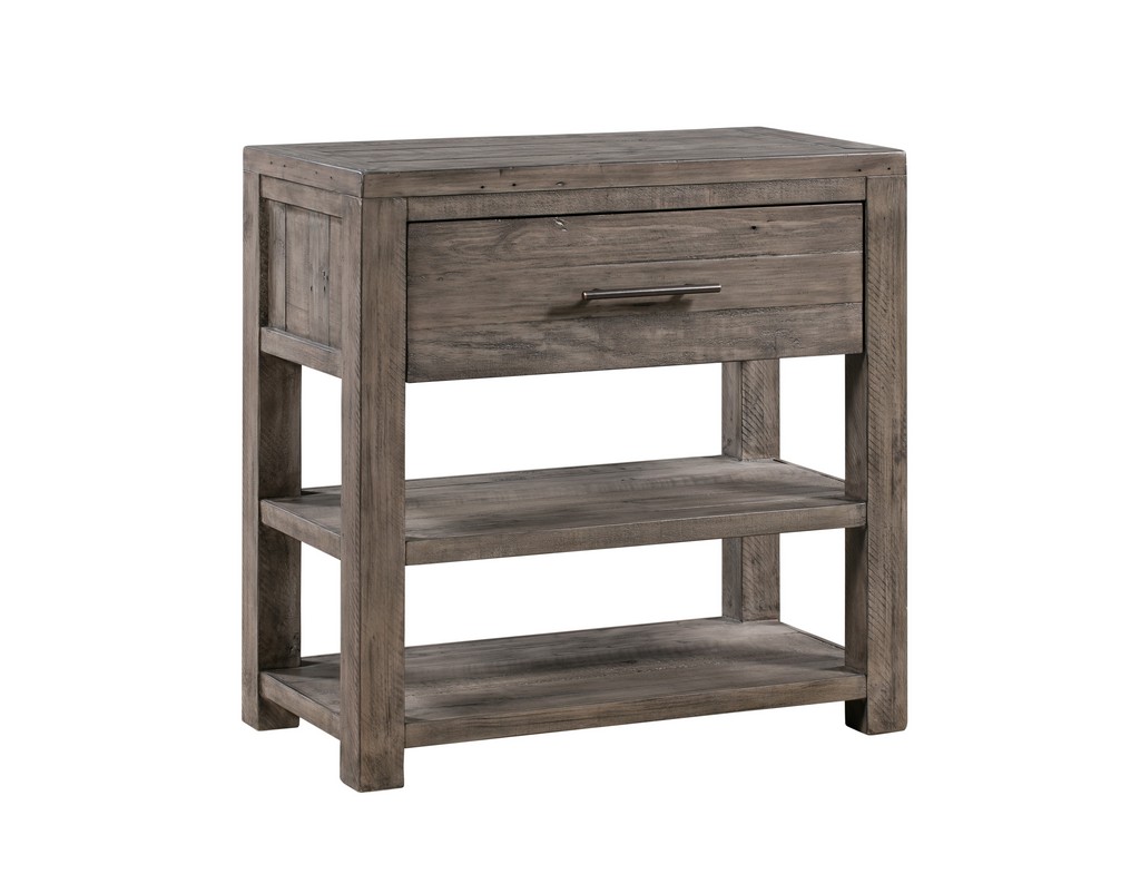 Wood Accent Chest Gray
