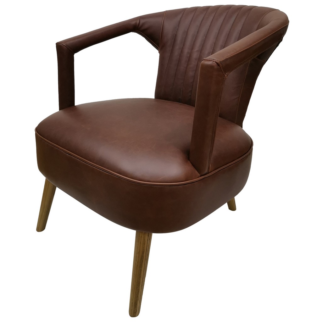 Wood Accent Chair Brown Crestview
