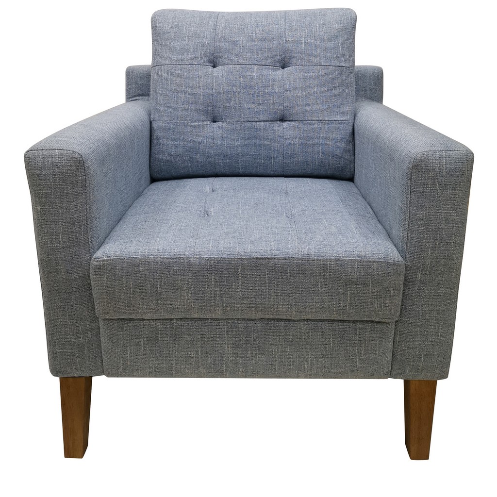 Wood Accent Chair Blue Crestview