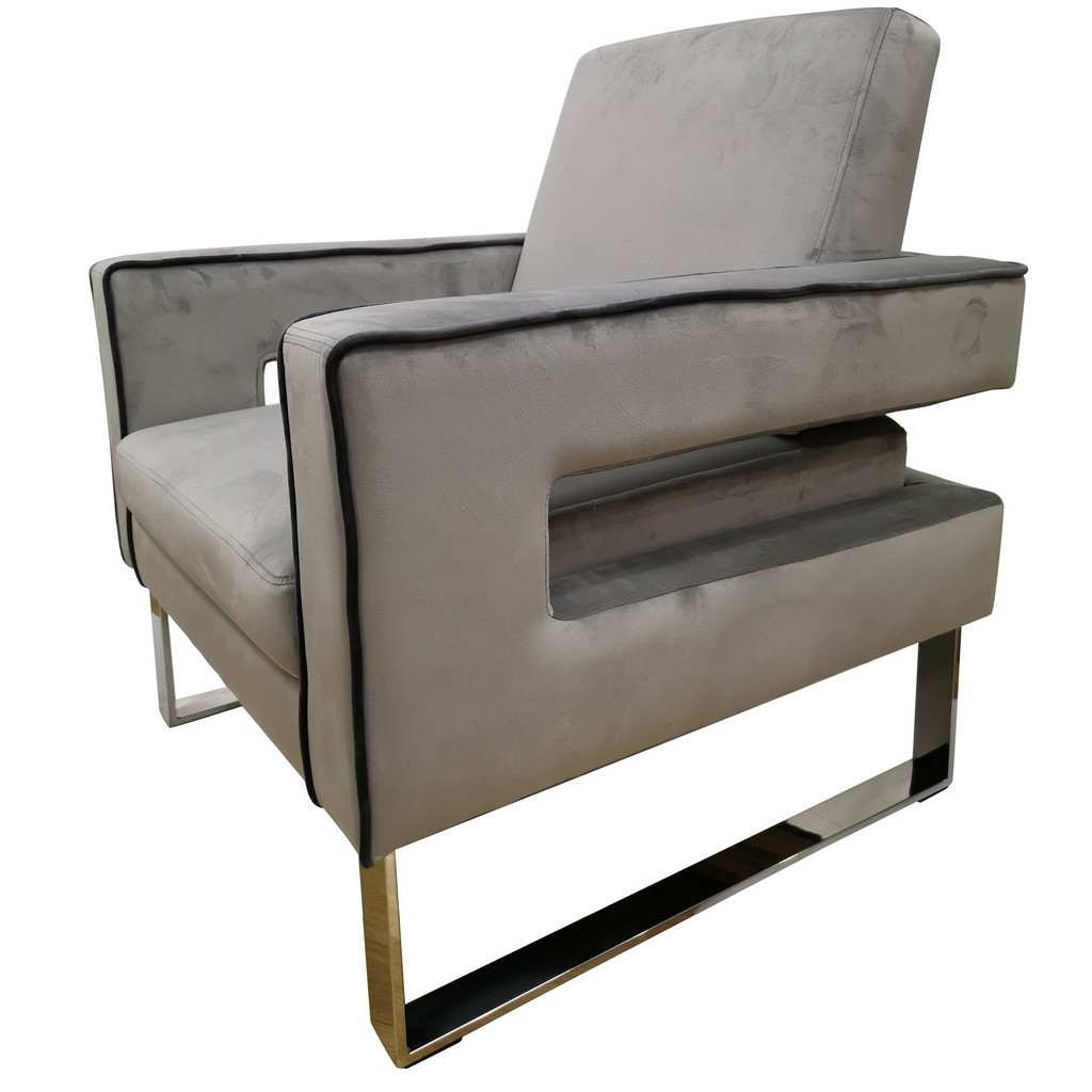 Wood Newcastle Accent Chair Grey Crestview