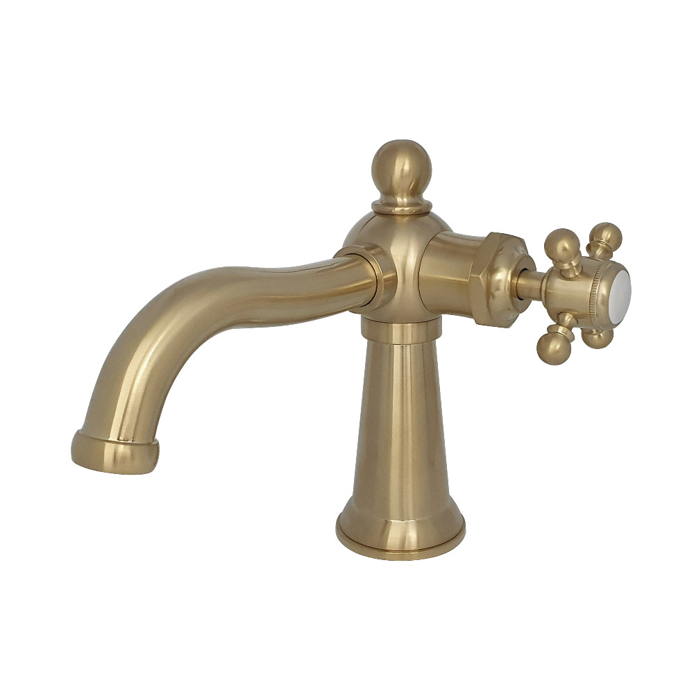 Kingston Brass KS154BXBB Nautical Single-Handle Bathroom Faucet with Push Pop-Up, Brushed Brass - Kingston Brass KS154BXBB