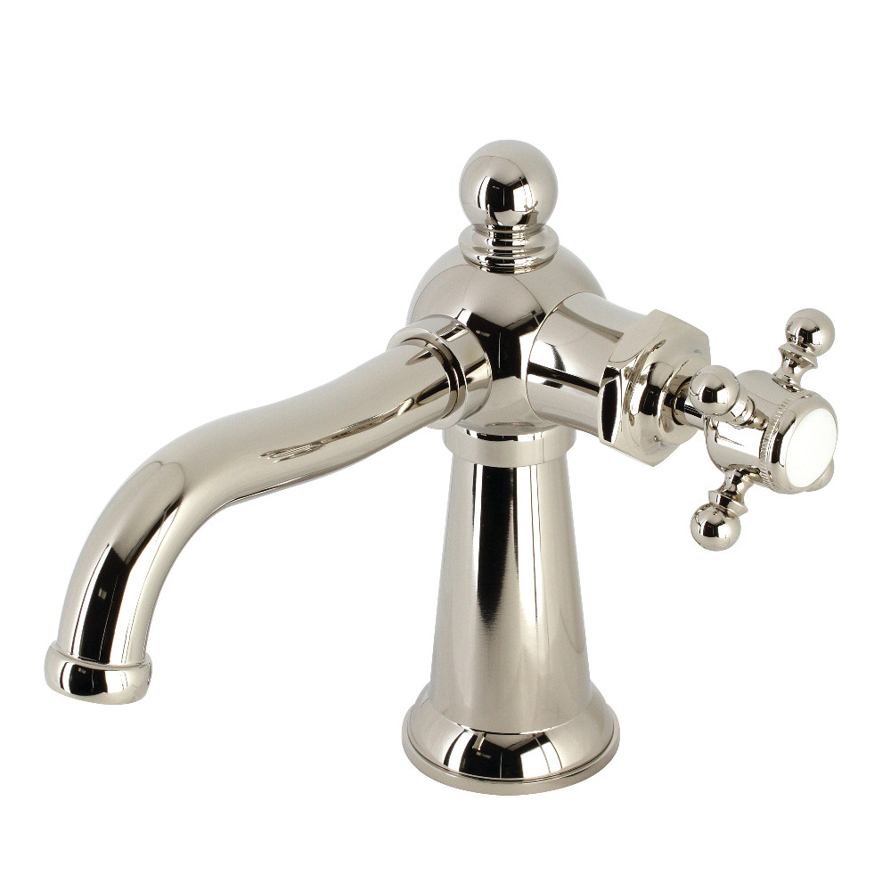 Kingston Brass KS154BXPN Nautical Single-Handle Bathroom Faucet with Push Pop-Up, Polished Nickel - Kingston Brass KS154BXPN