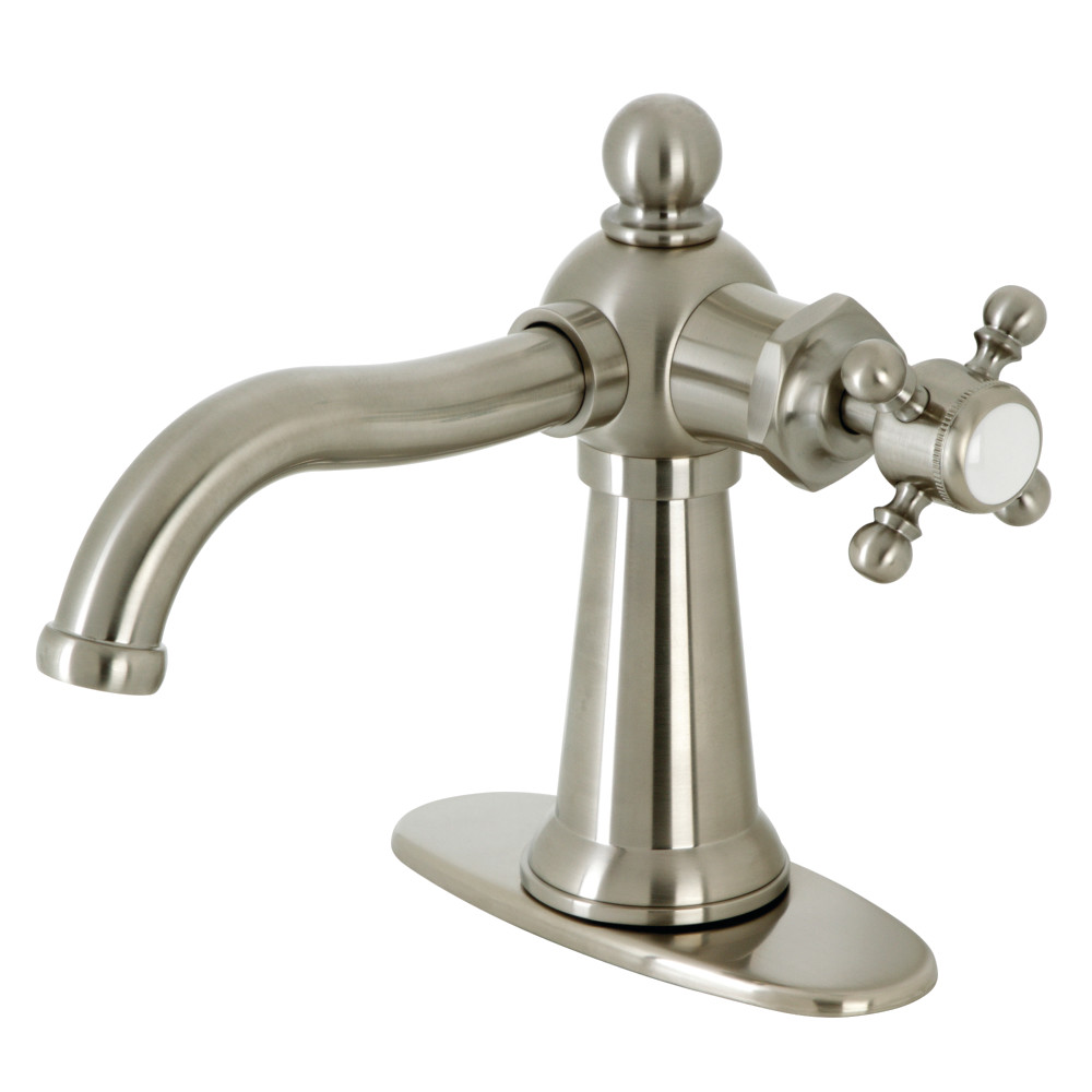 Kingston Brass KSD154BXBN Nautical Single-Handle Bathroom Faucet with Push Pop-Up, Brushed Nickel - Kingston Brass KSD154BXBN