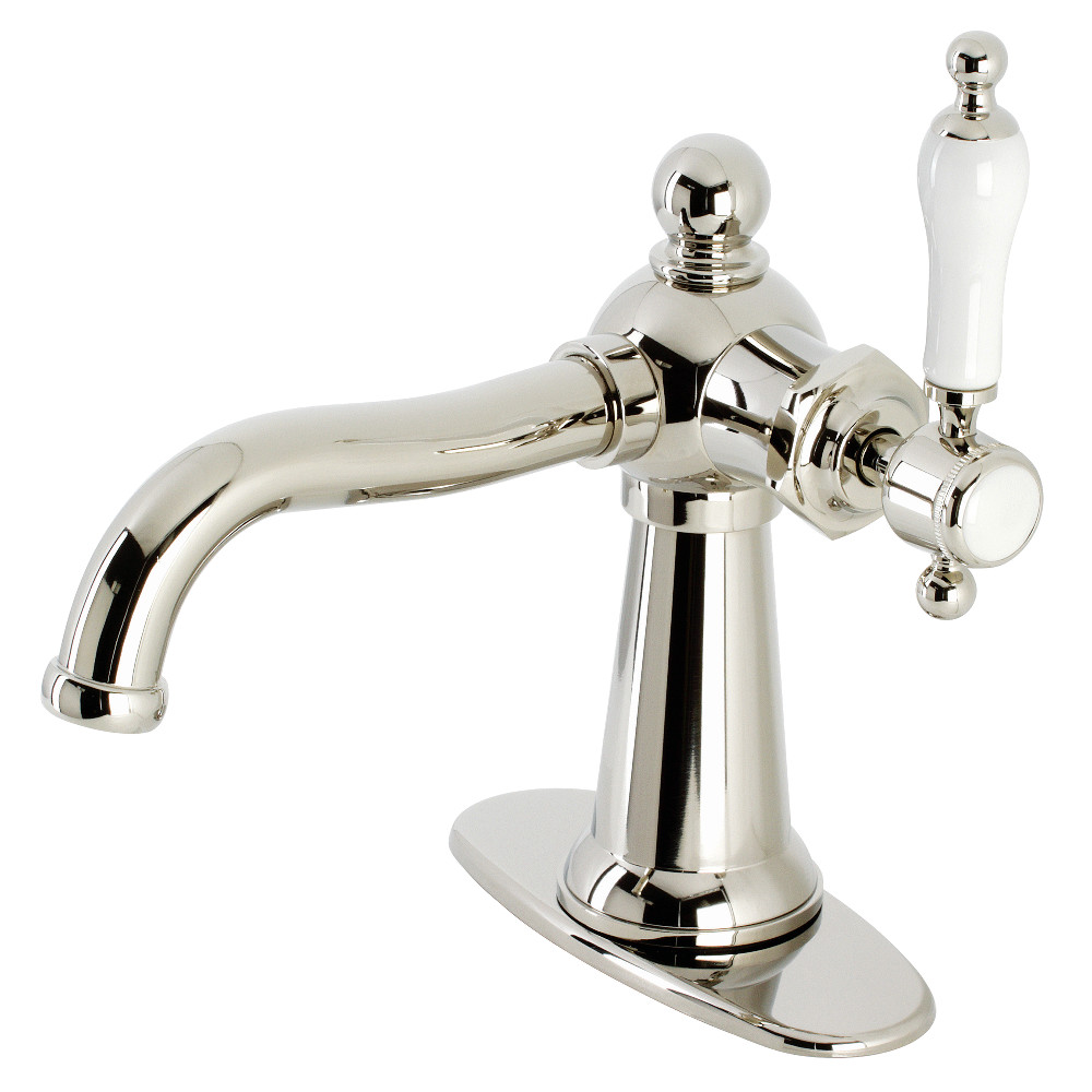 Kingston Brass KSD154KLPN Nautical Single-Handle Bathroom Faucet with Push Pop-Up, Polished Nickel - Kingston Brass KSD154KLPN