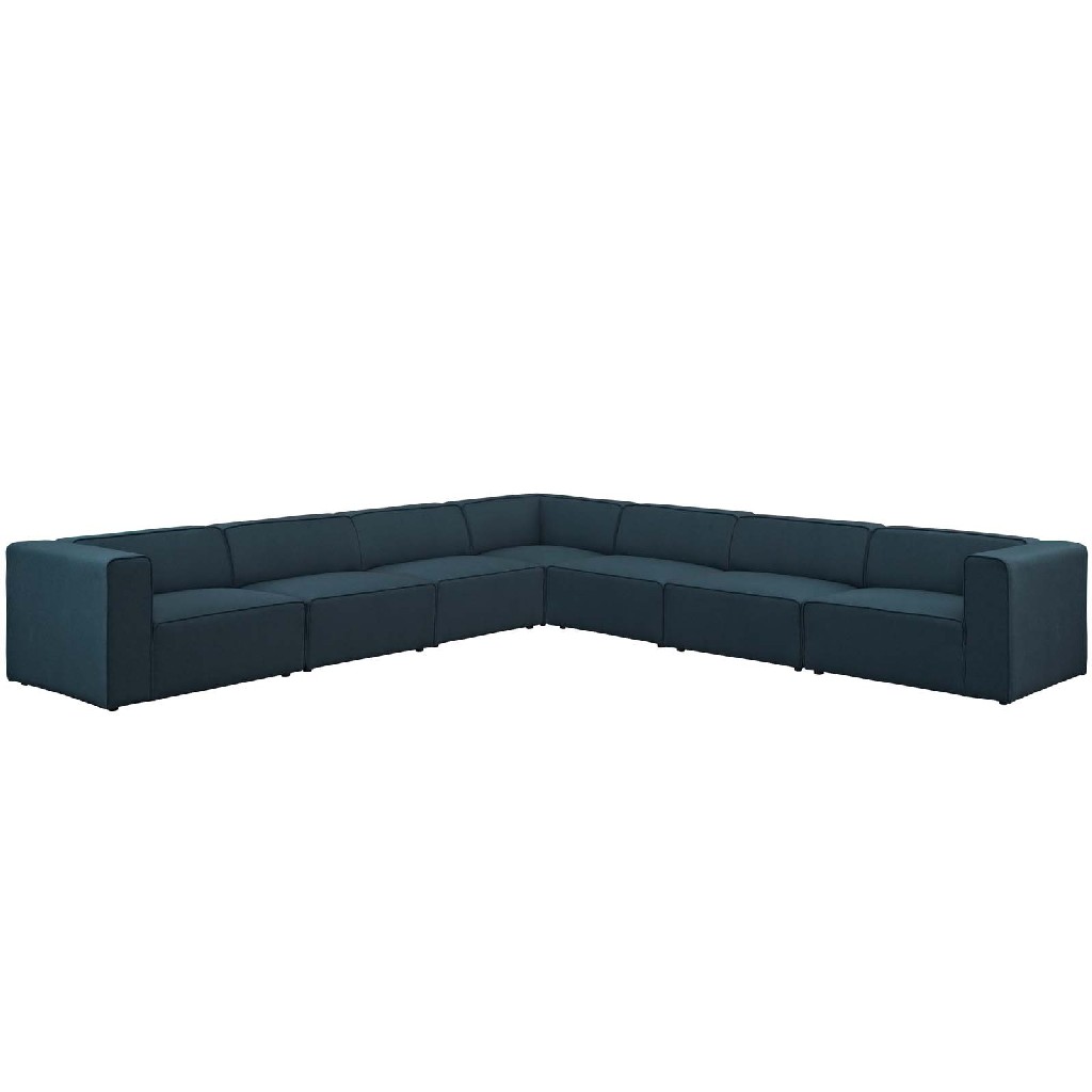 Mingle 7 Piece Upholstered Fabric Sectional Sofa Set EEI-2837-BLU - East End Imports Sofas