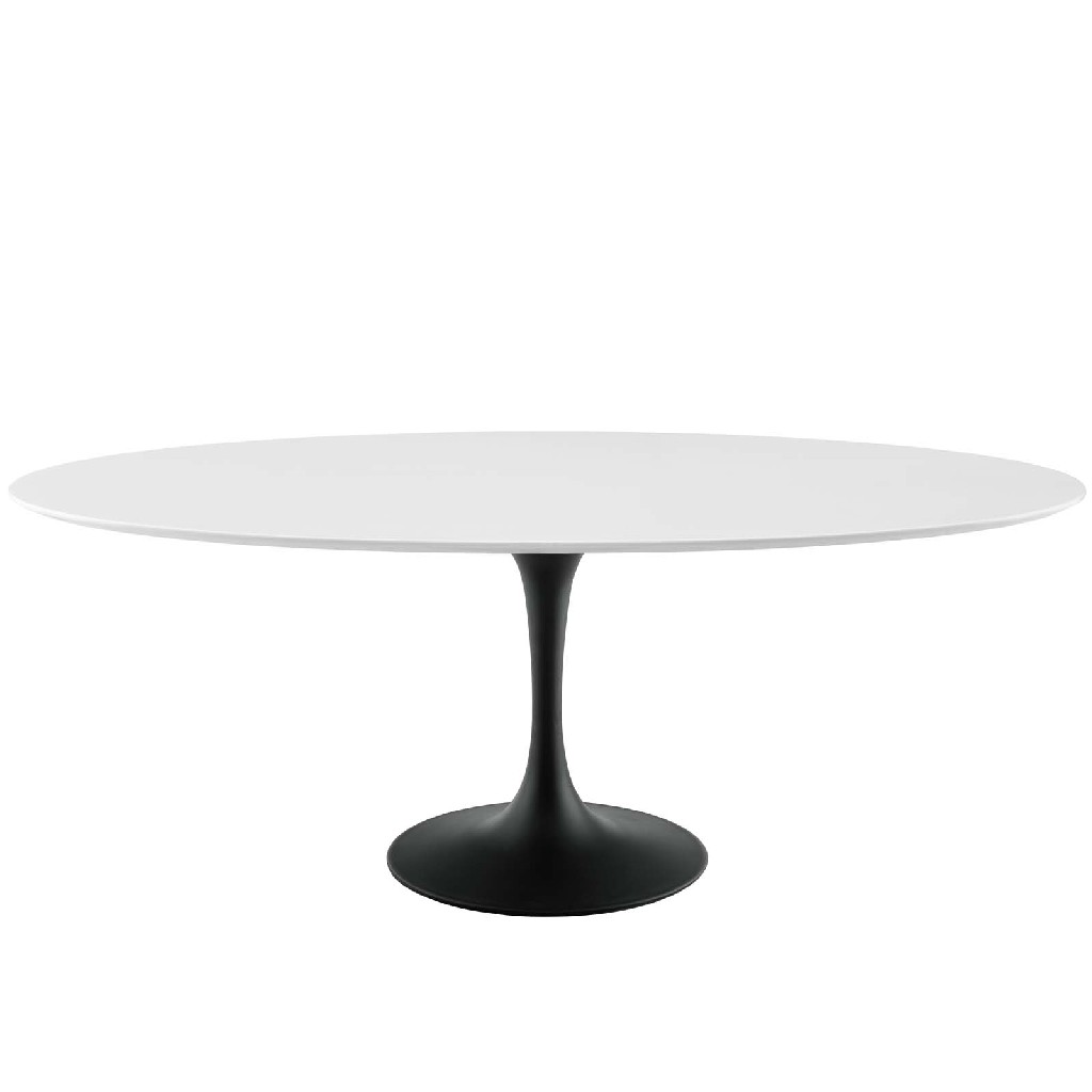 Oval Wood Dining Table White East End
