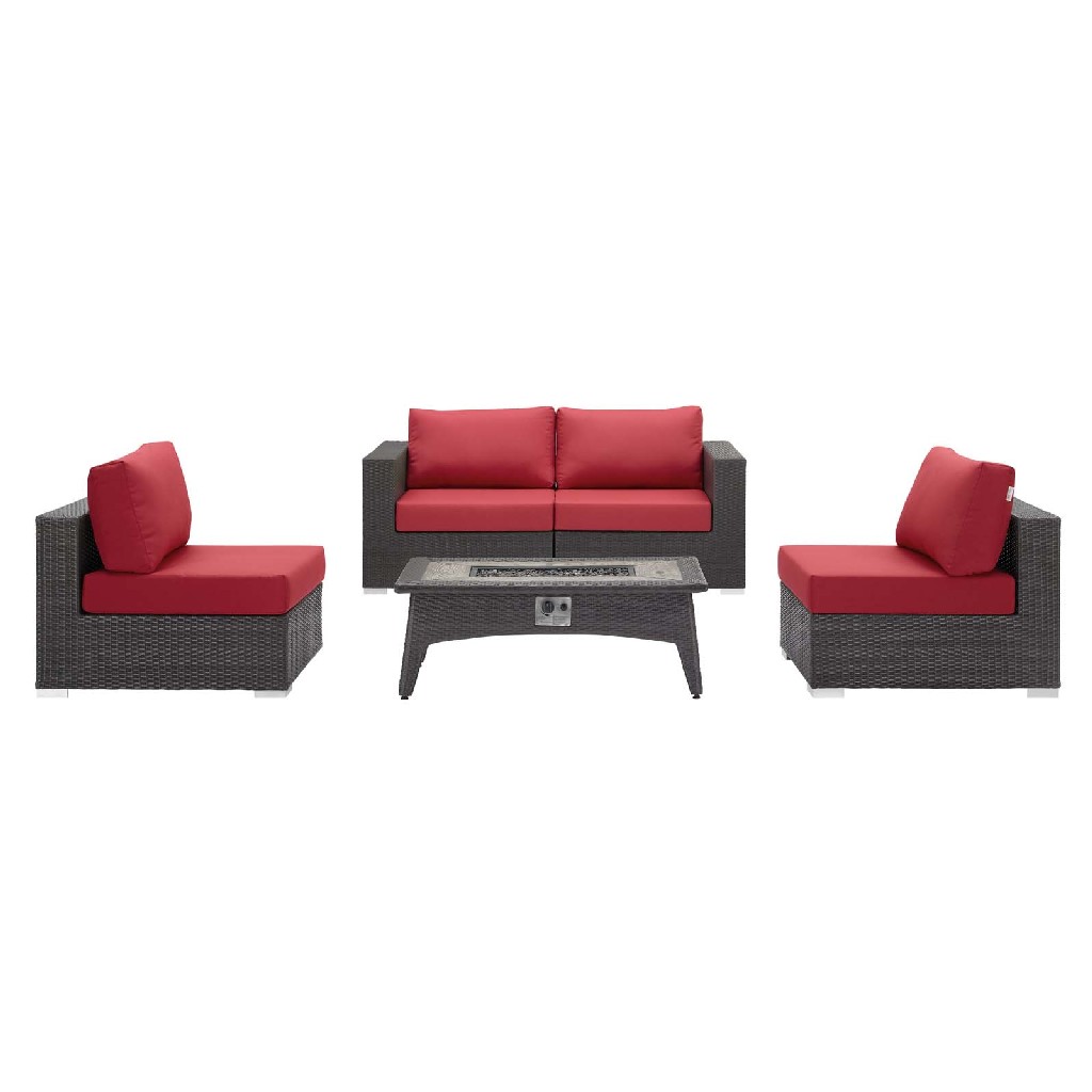East End Patio Fire Pit Set Red