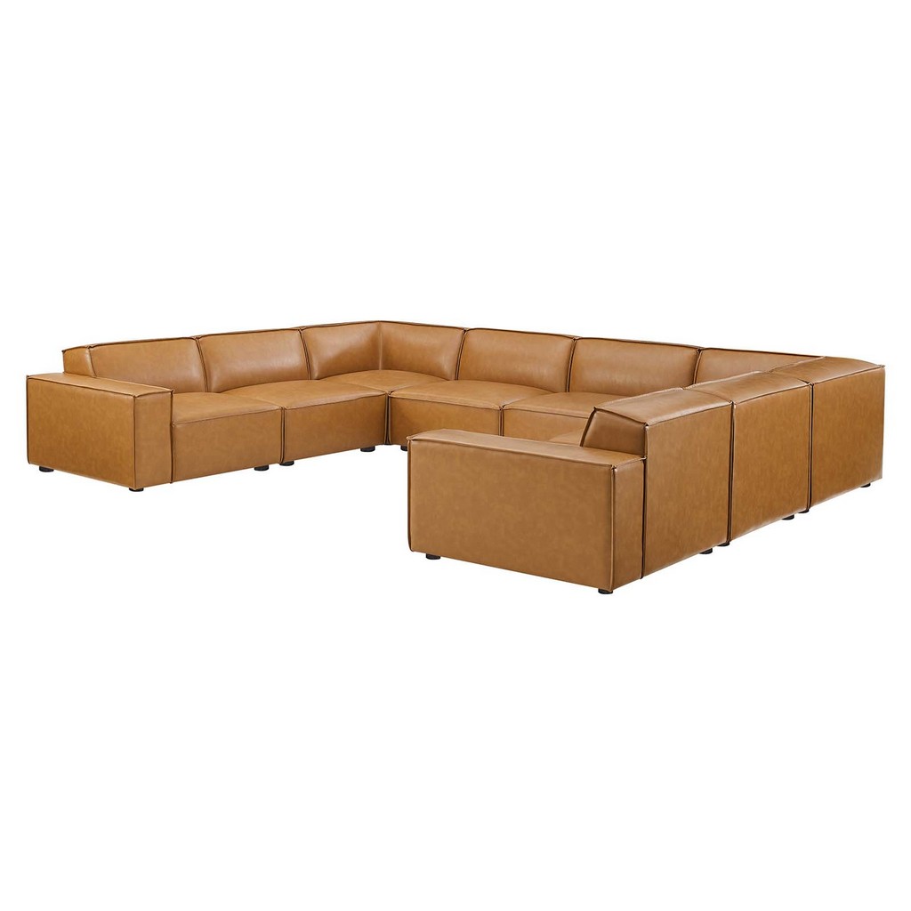 Restore 8-Piece Vegan Leather Sectional Sofa - East End Imports EEI-4717-TAN