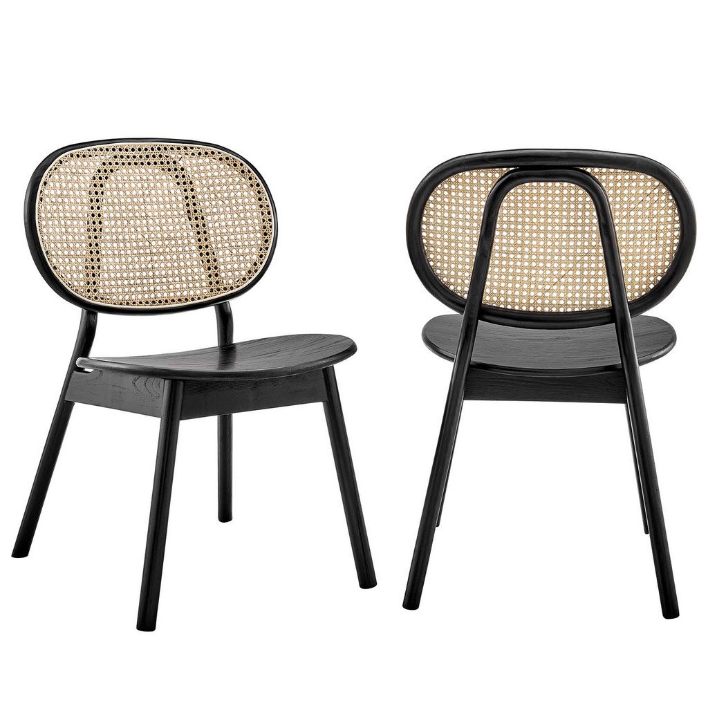 Malina Wood Dining Side Chair Set of 2 - East End Imports EEI-6081-BLK