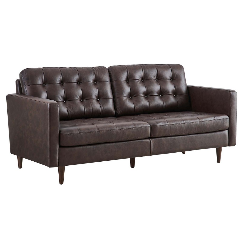 Exalt Tufted Leather Sofa - East End Imports EEI-6099-BRN