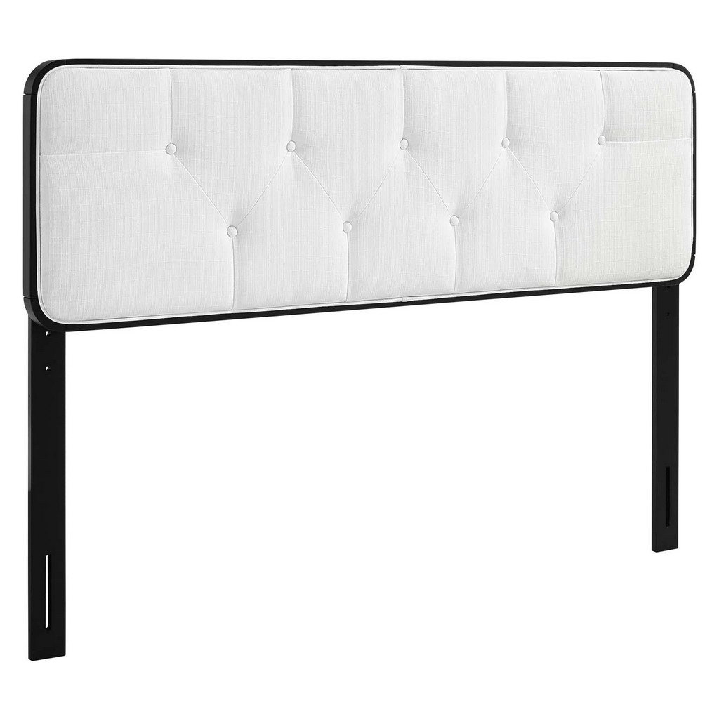 Collins Tufted Full Fabric and Wood Headboard - East End Imports MOD-6233-BLK-WHI