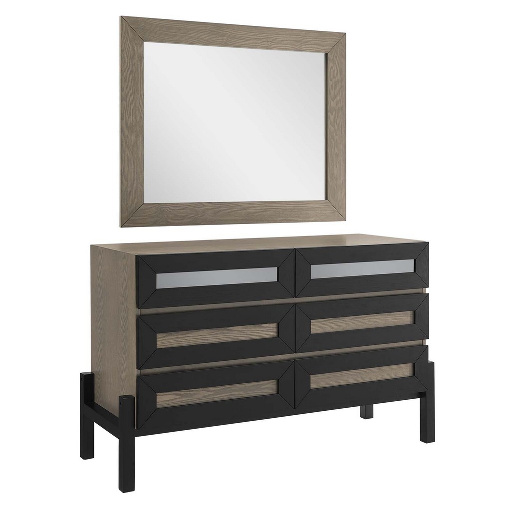 Merritt Dresser and Mirror - East End Imports MOD-6951-OAK
