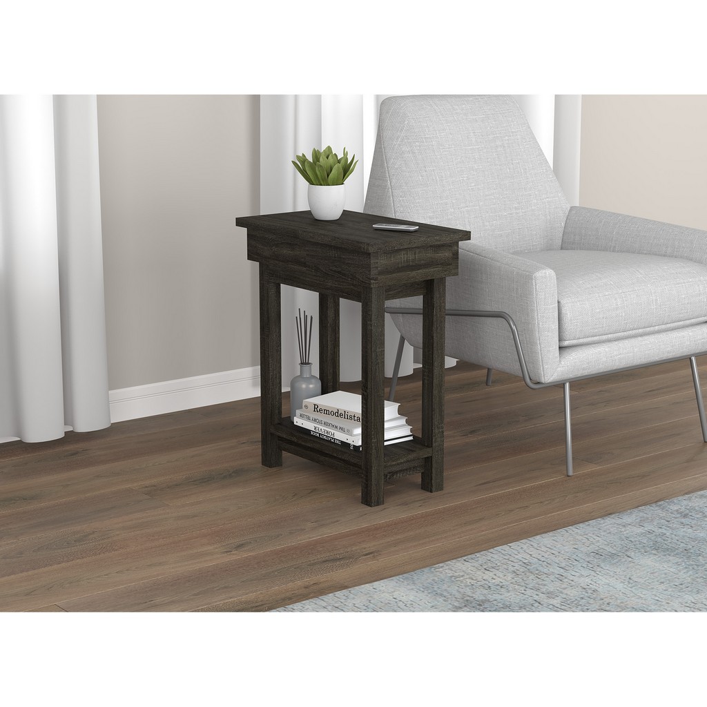 Accent Table-20&quot;Long/Dark Grey with Open Top Drawer for Living Room - Safdie &amp; Co 81097.Z.74
