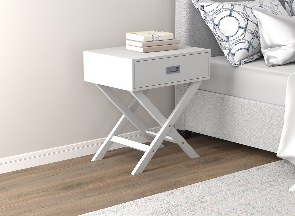 Accent Table-24&quot;Long/White with 1 Drawer for Living Room - Safdie &amp; Co 81102.Z.01