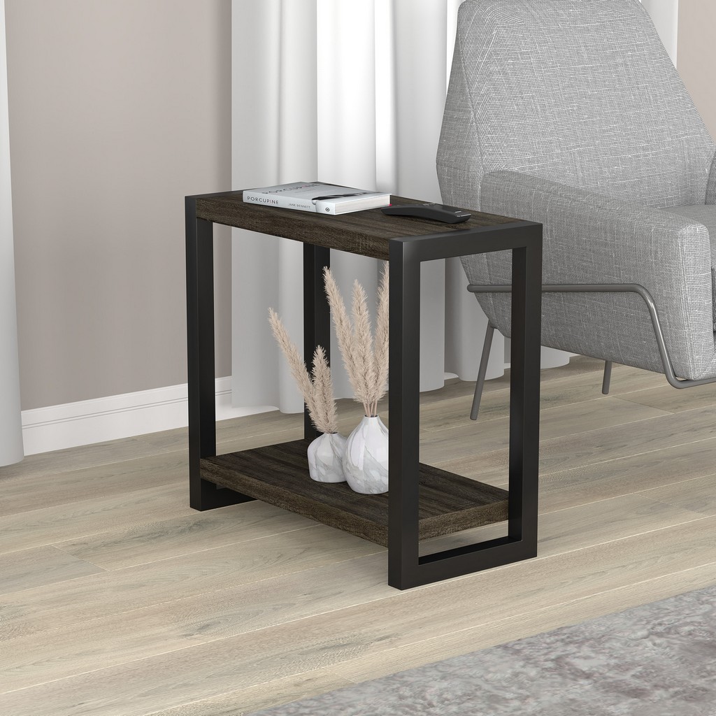 Accent Table-23&quot;Long/Dark Grey with 1 Shelf for Living Room - Safdie &amp; Co 81120.Z.74
