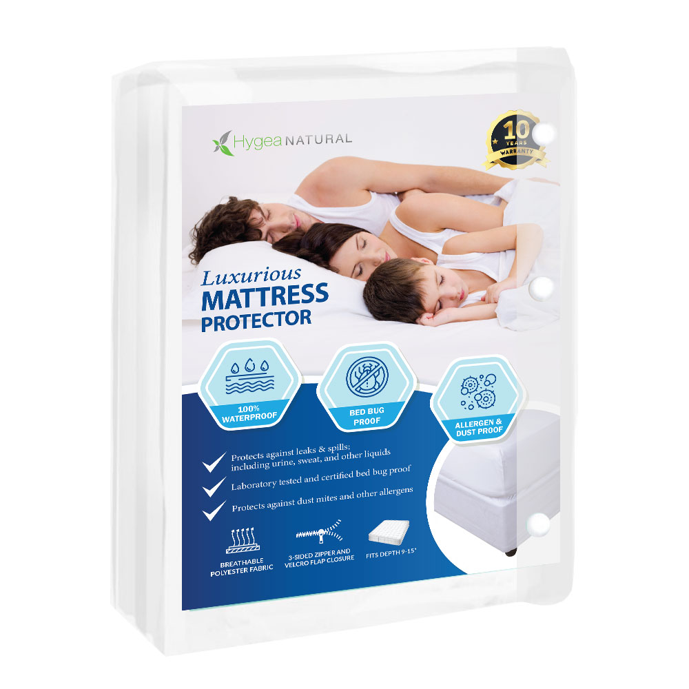 Luxurious Bed Bug Mattress Cover - Twin XL Size 39&quot;x80&quot;x9&quot;-Stretches to 15&quot; - Hygea Natural HYB-1002