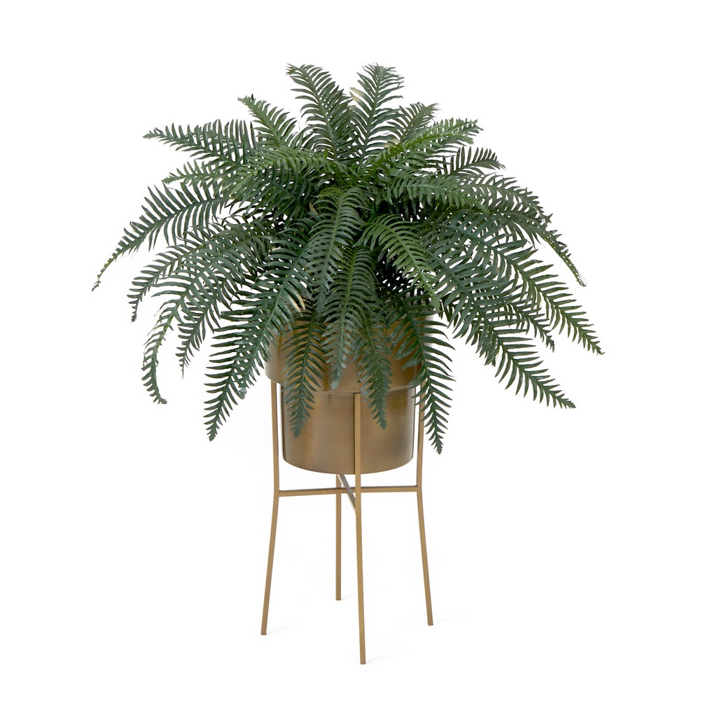 34in. Artificial River Fern Plant in Metal Planter with Stand DIY KIT - Nearly Natural T4484