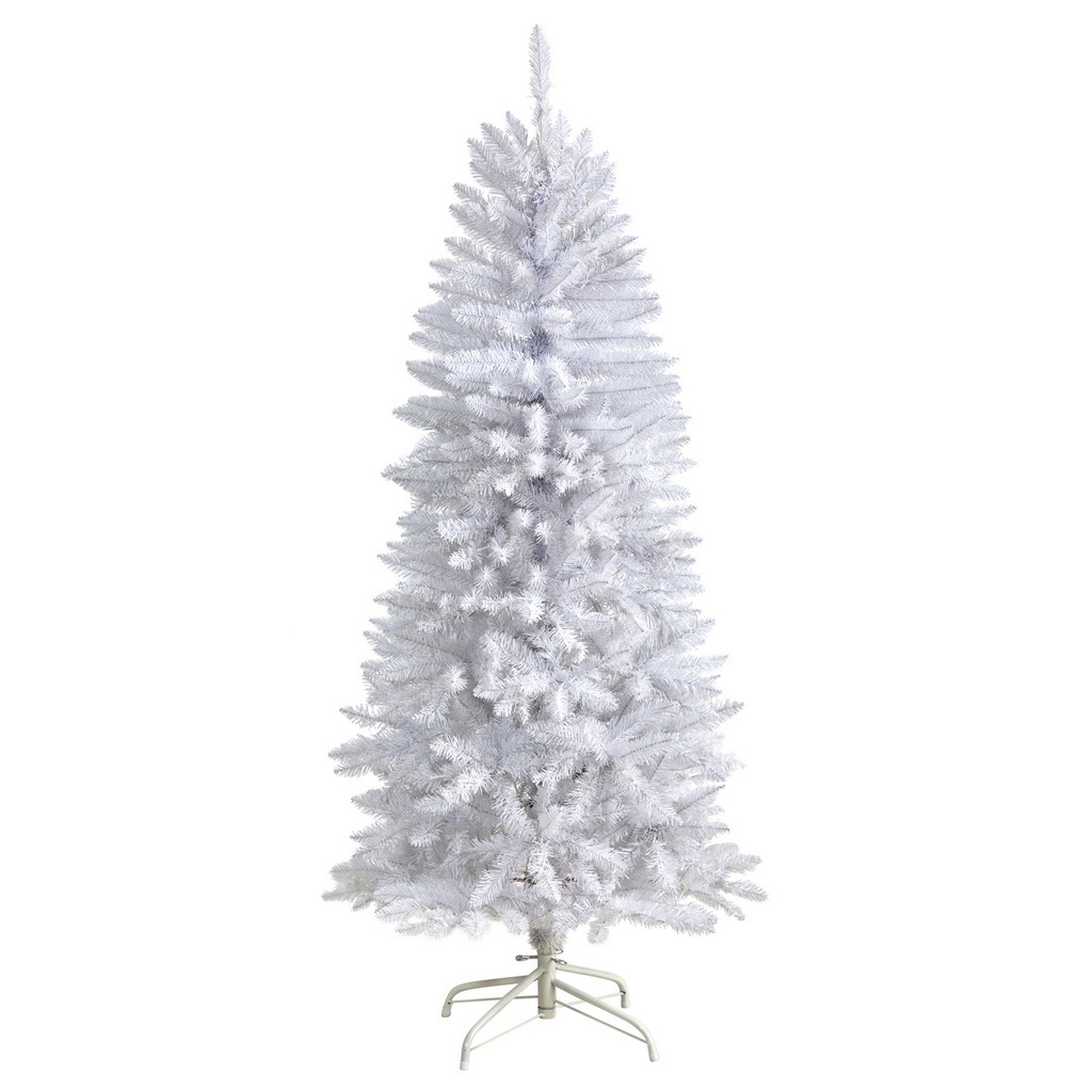 5ft. Slim White Artificial Christmas Tree with 491 Bendable Branches - Nearly Natural T4499
