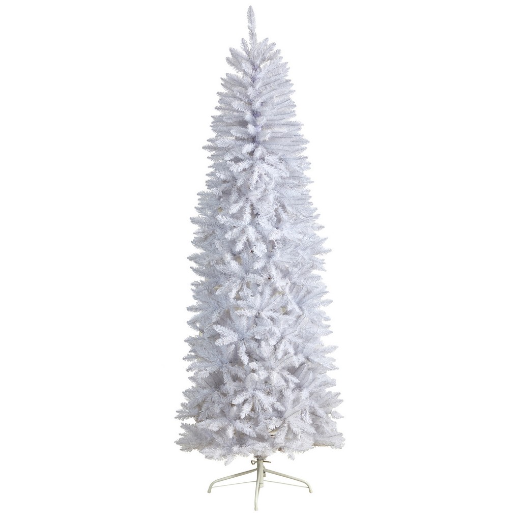 7ft. Slim White Artificial Christmas Tree with 995 Bendable Branches - Nearly Natural T4501
