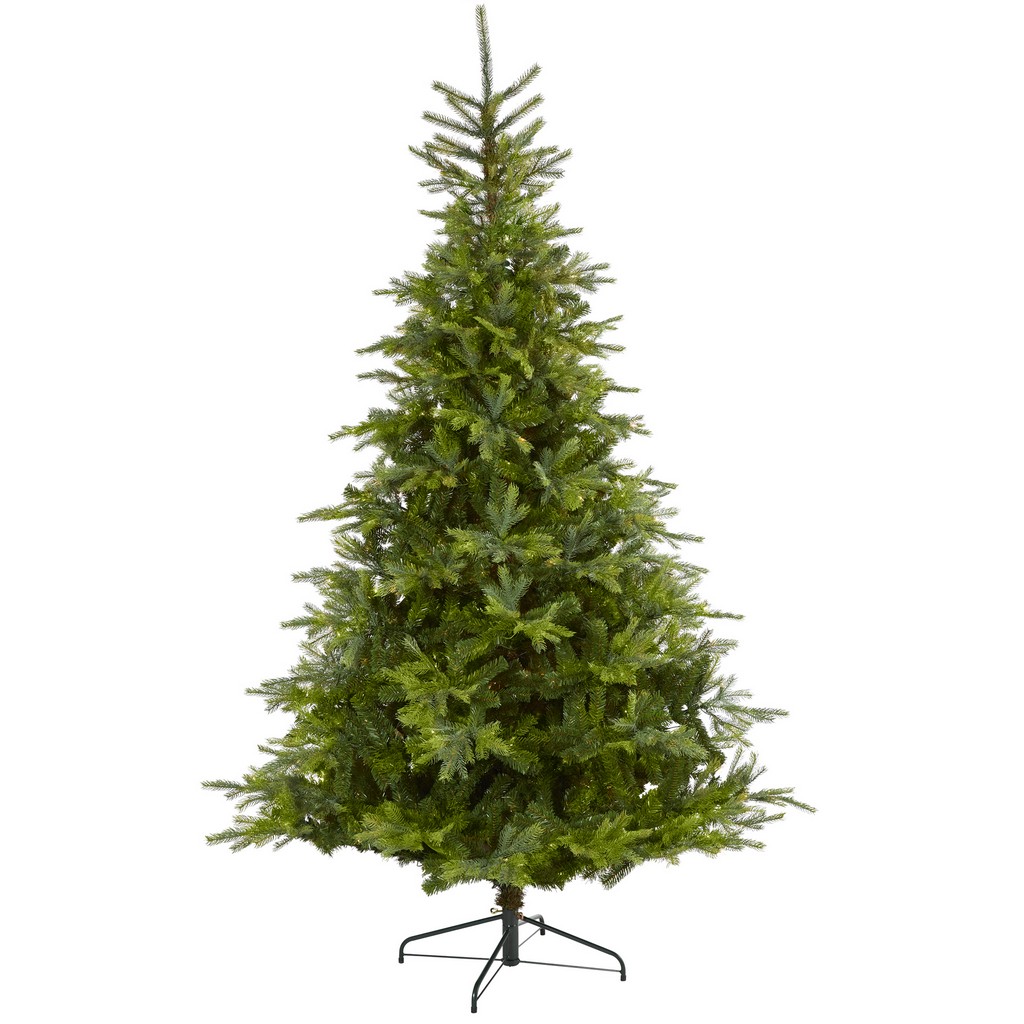 8ft. North Carolina Spruce Artificial Christmas Tree with 1303 Bendable Branches - Nearly Natural T4515