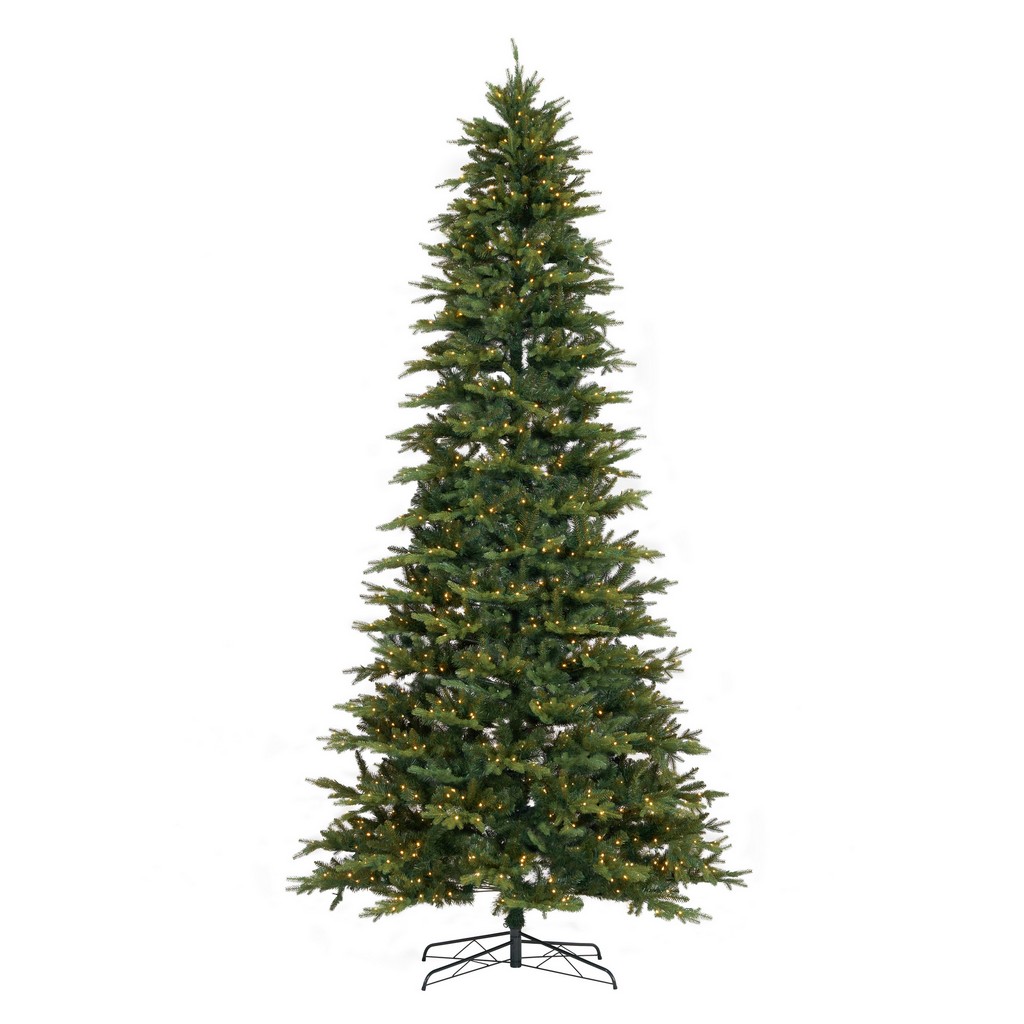 11ft. Belgium Fir Natural-Look Artificial Christmas Tree with 1250 Clear LED Lights and 4222 Bendable Branches - Nearly Natural T4539