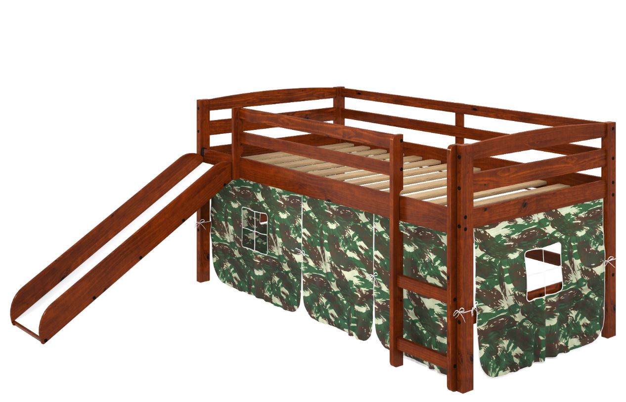 Aria Camo Tent Loft Bed W/ Slide & Ladder - Chelsea Home Furniture 36st-4600-ch-c