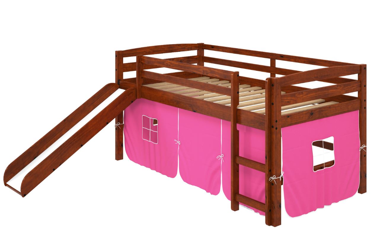 Aria Pink Tent Loft Bed W/ Slide & Ladder - Chelsea Home Furniture 36st-4600-ch-p