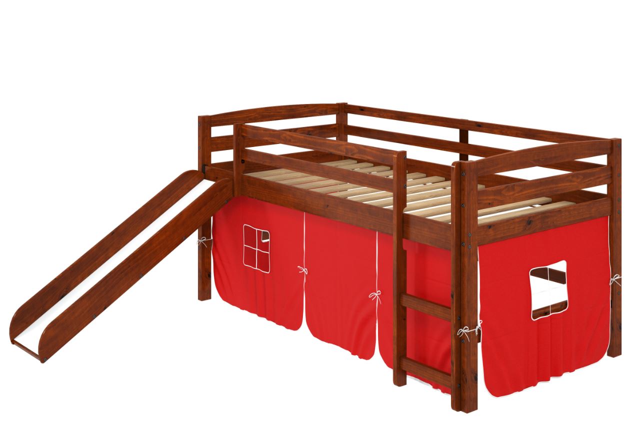 Aria Red Tent Loft Bed W/ Slide & Ladder - Chelsea Home Furniture 36st-4600-ch-r